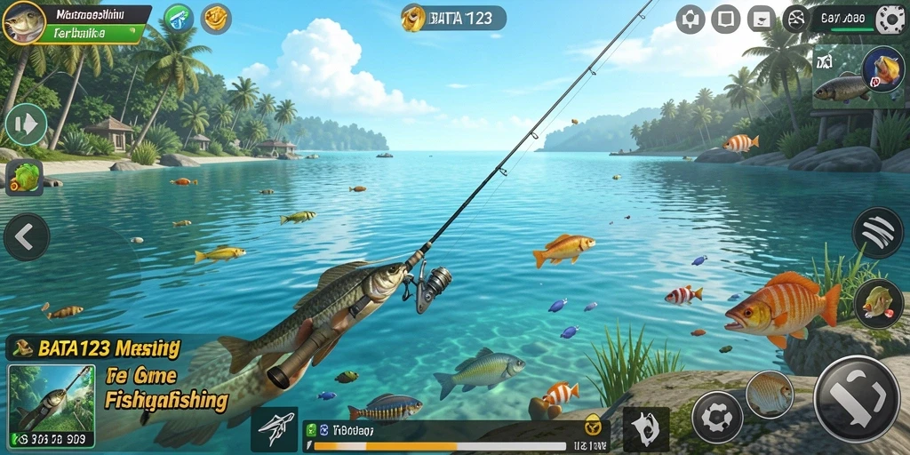 Screenshot gameplay BATA123 yang menampilkan pengalaman memancing yang seru.