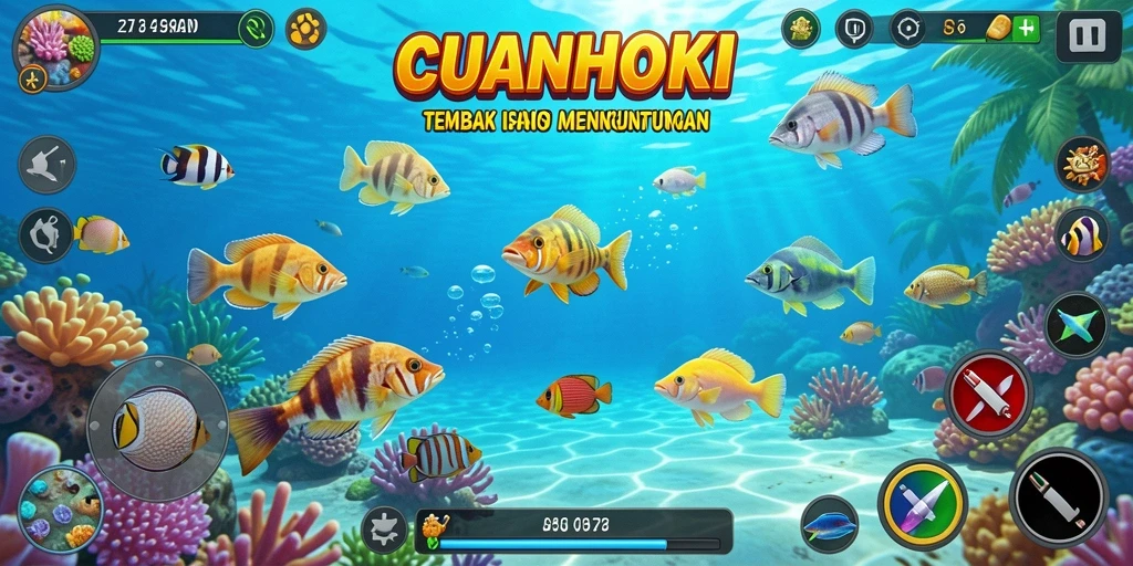 Gameplay seru menembak ikan di CUANHOKI dengan grafis menawan.
