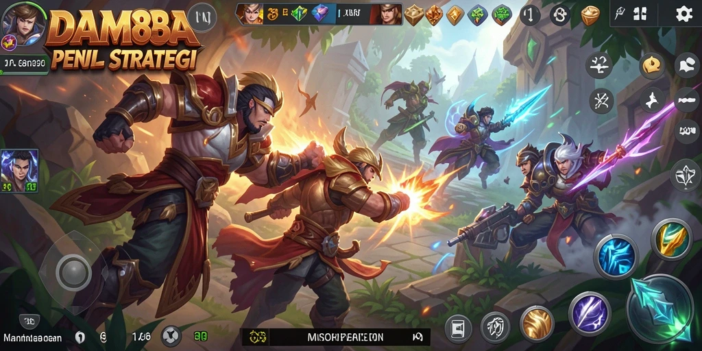 Tampilan gameplay MOBA yang menarik dan dinamis.