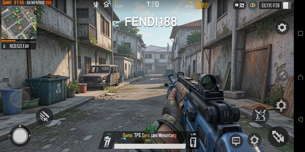 Tampilan gameplay FENDI188 yang menegangkan di medan perang TPS.
