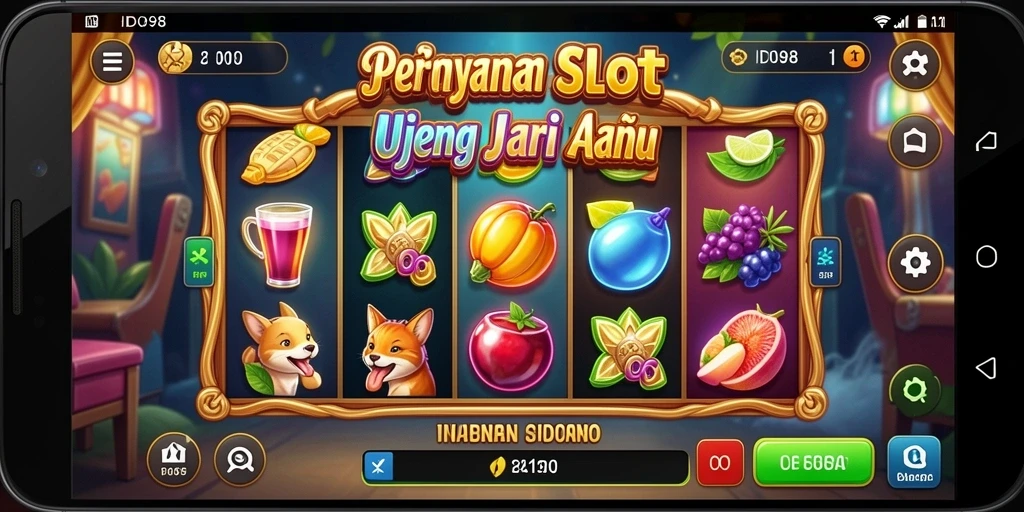 Screenshot ID098 menampilkan gameplay slot yang menarik dan penuh warna.