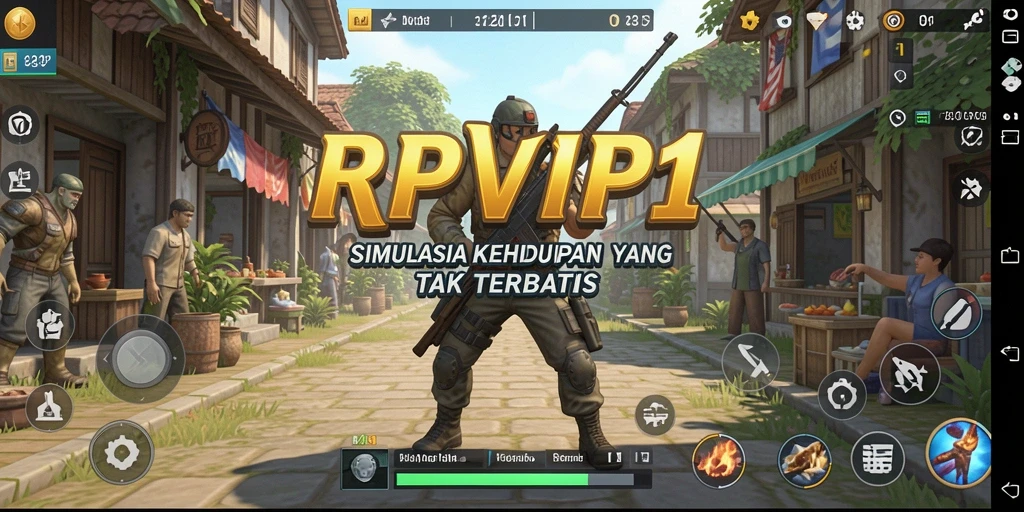 Screenshot gameplay RPVIP1 menampilkan simulasi kehidupan yang menarik.