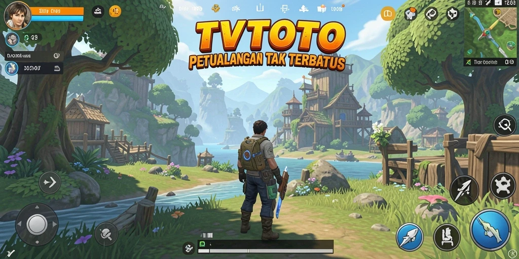Menampilkan gameplay petualangan seru di dunia terbuka.